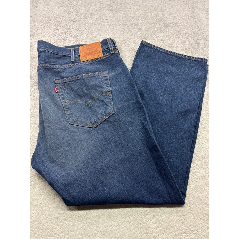 Levi's lot. 501 Premium "Big E" Mens Jeans Dark Wash Straight Fit W46 L32